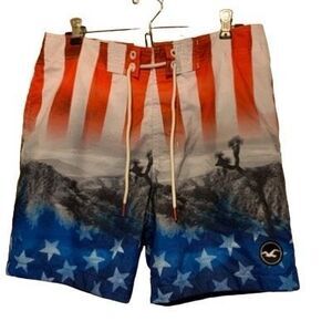 Hollister Size 32 Flag Board Shorts